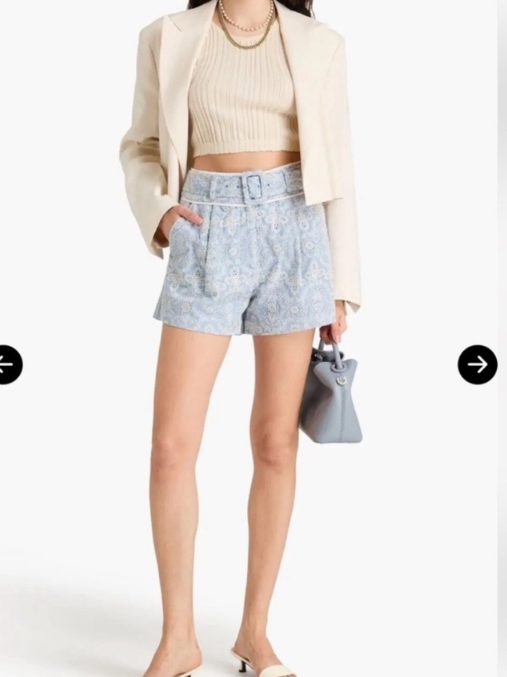 Veronica Beard Hobbes Broderie Anglaise Cotton Shorts White Eyelet
